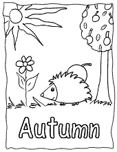 Autumn hedgehog tree sun