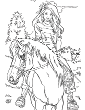 Barbie on horse coloring book