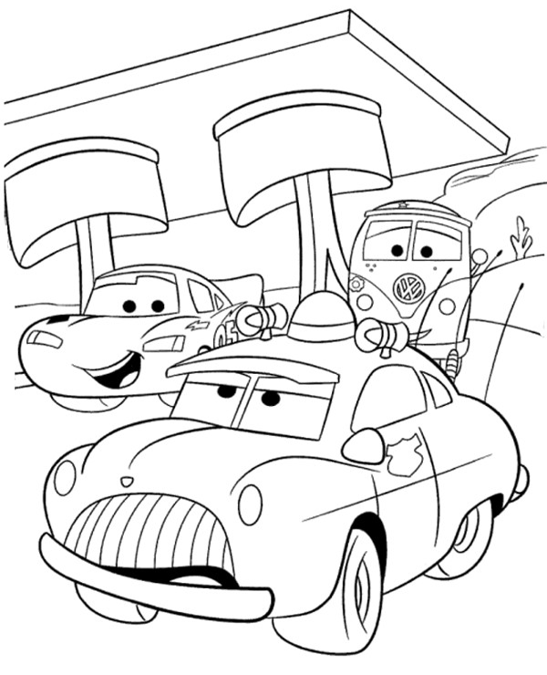 Image with cars to color