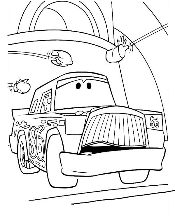 Cars free coloring page with leading character