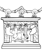 Winter chimney coloring page