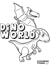 Two dinosaurs on printable image