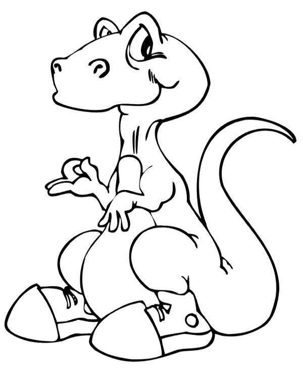 Little dinosaur printable coloring page