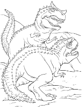 Two dinosaur coloring page