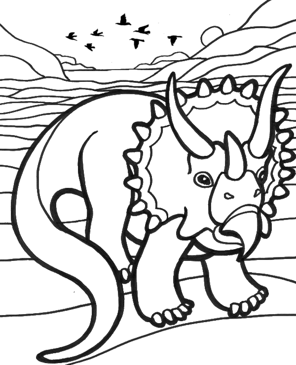Triceratops coloring page for boys