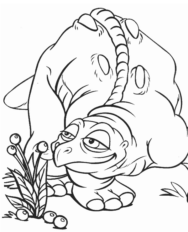 Lazy dino coloring page to print