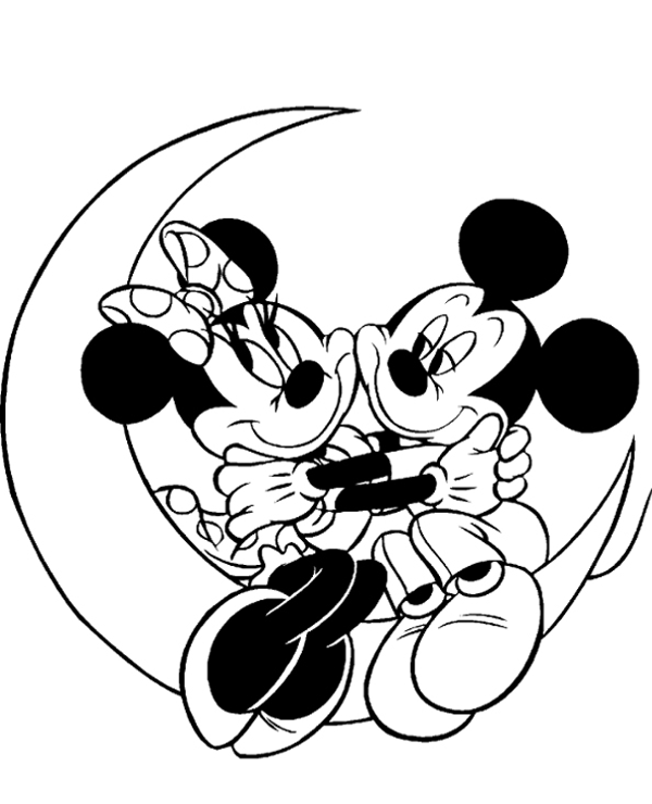Minnie and Mickey on the moon