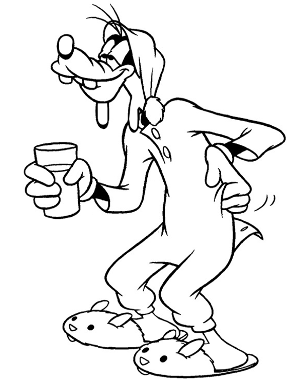 Printable coloring page Goofy