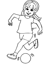 Girl playing football
