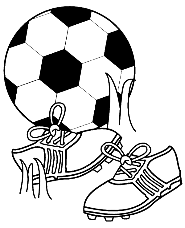 Football boots and ball to color