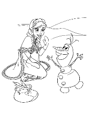 Elsa playing with Olaf