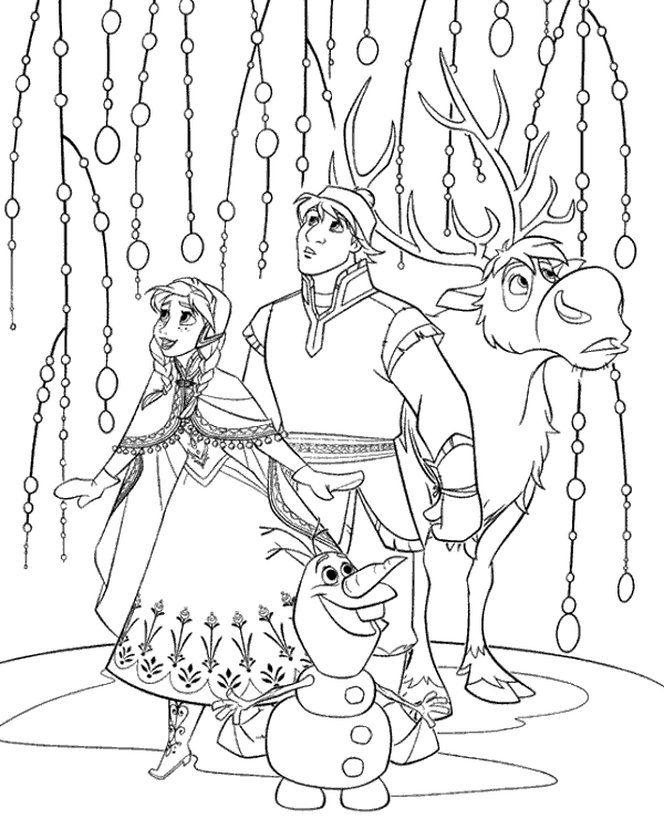 Frozen colouring page picture to colour