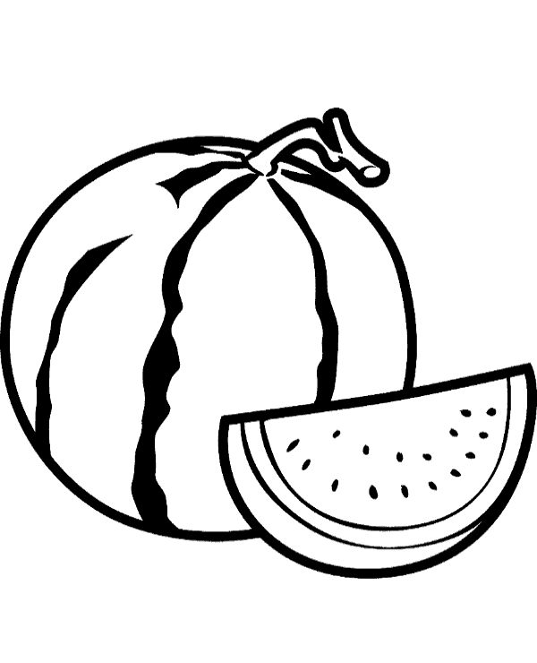 Watermelon printable coloring page