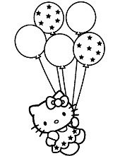 Kitty White and baloons