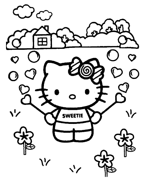 Hello Kitty on the meadow