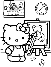 Hello kitty picture to colour