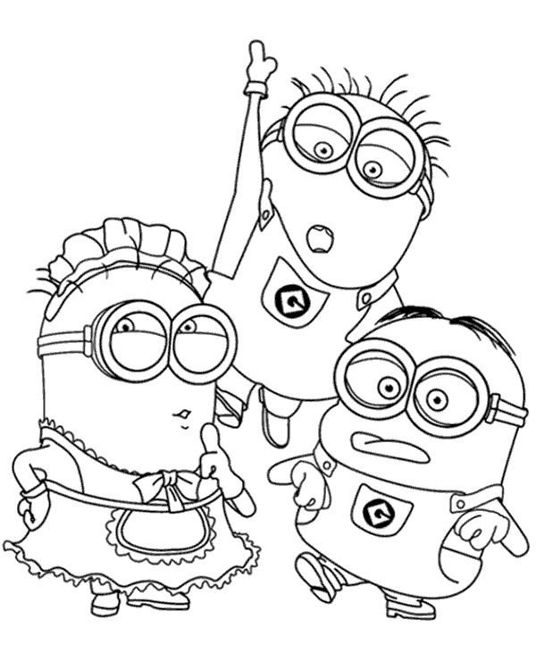 Minions colouring page 21 to print or download for free