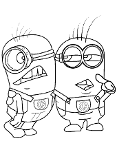 Two minions colouring page