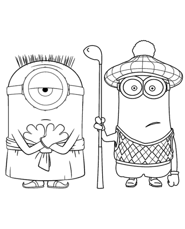 Minions colouring pages 30 to print or download for free
