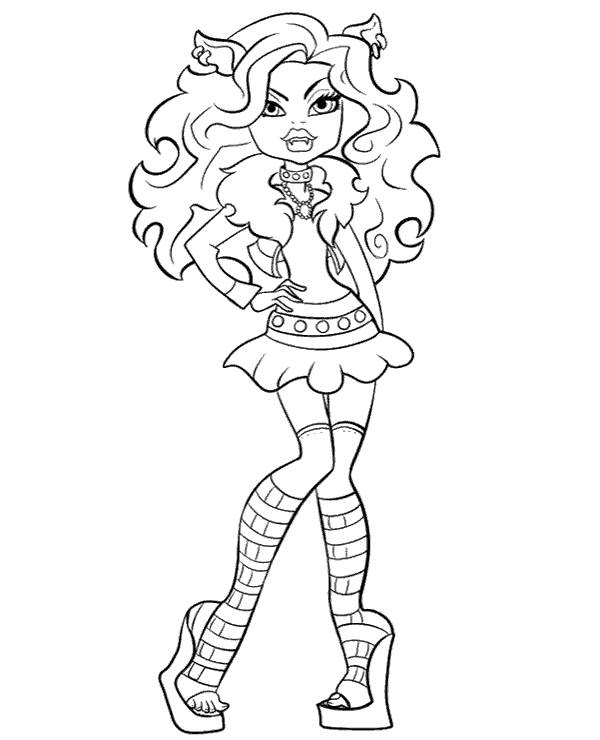 Clawdeen Wolf coloring pages