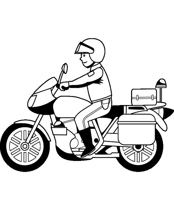 Simple picture of policeman on motorbike