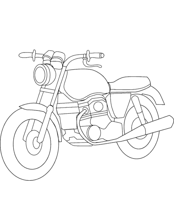 Oldschool motorcycle colouring page