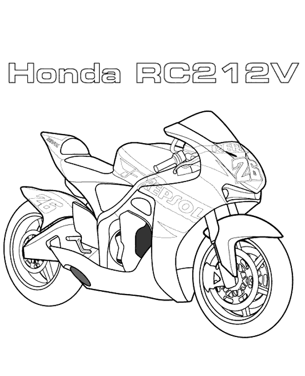 Honda motorcycle coloring pages