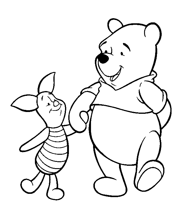 Winnie and Piglet coloring page