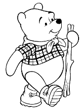 Pooh coloring pages with winnie bear