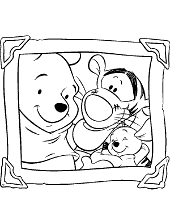 Picture to color with winnie tiger and piglet