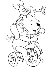 Pooh with piglet colouring page