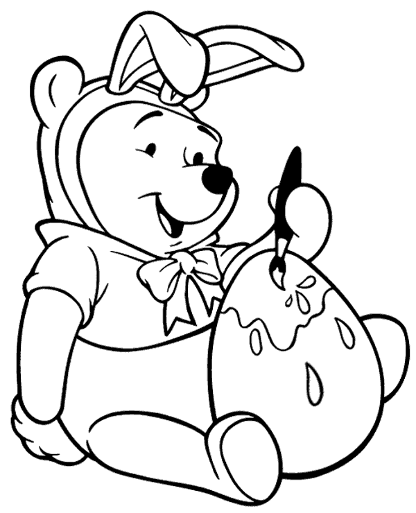 Easter egg colouring Winnie the Pooh
