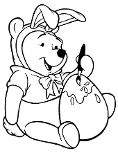 Pooh coloring pages for Easter