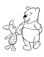Winnie the Pooh coloring pages Winnie and piglet strolling