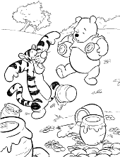 Pooh coloring sheets with Tigger & Winnie