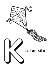 Letters K colouring page