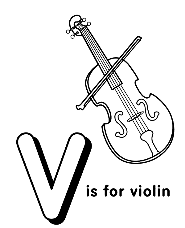 Violin colouring page