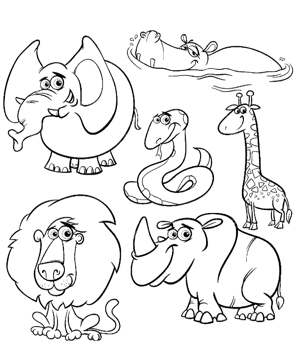 Mix of animals to color for free