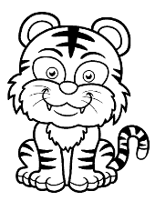 Little tiger for coloring
