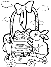 Bunny basket and little chicken