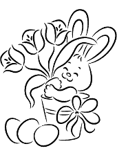 Bunny with tulips