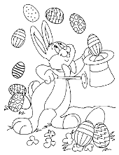 Coloring page for children with easter