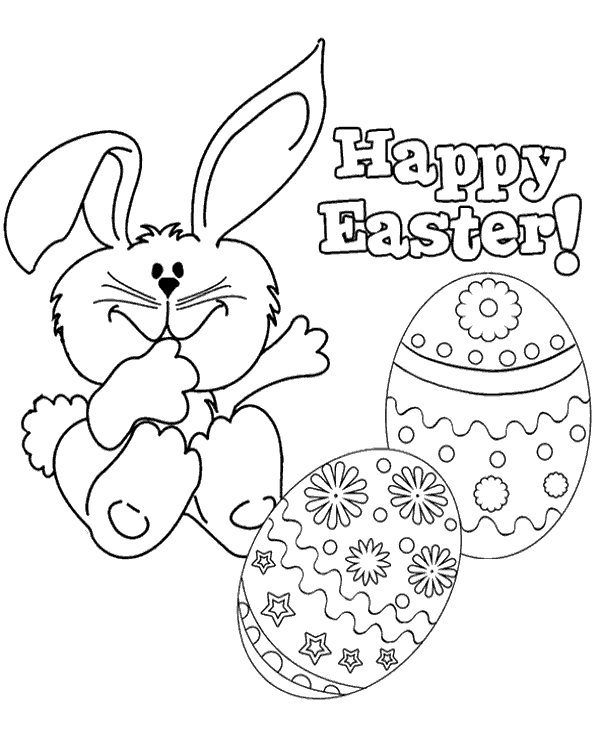 Happy Easter coloring worksheet - Topcoloringpages.net