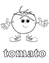 Popular vegetable tomato coloring sheet