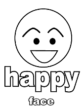 Happy face coloring page