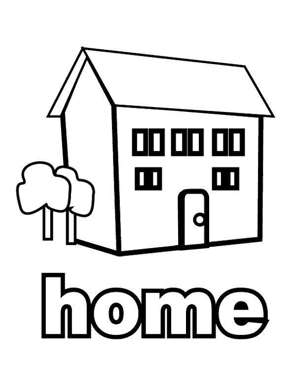 Home colouring page for free