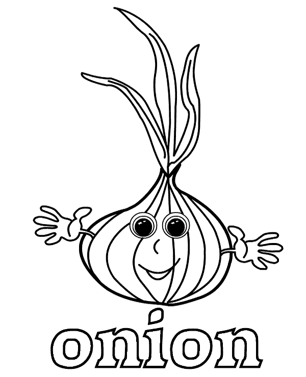 Onion printable coloring page