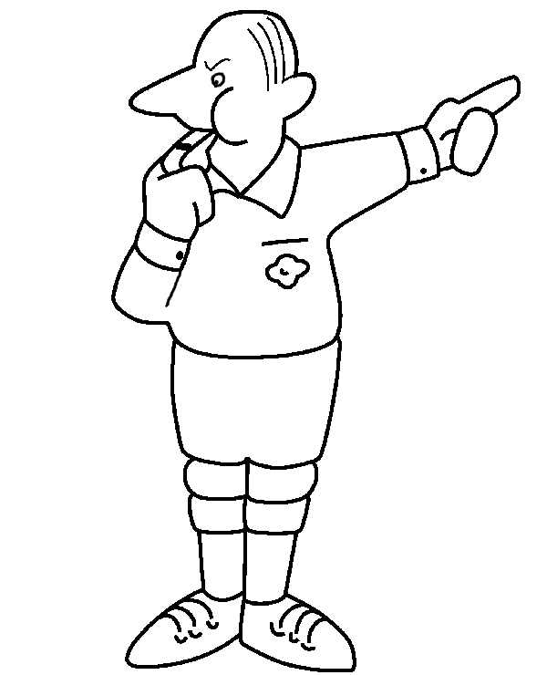 Football referee colouring page