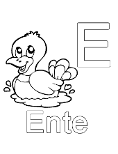 Ente coloring page to education