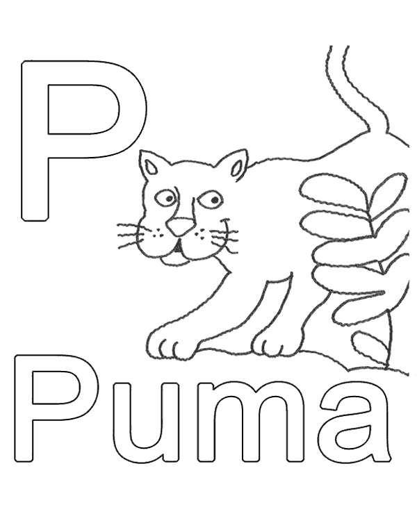 P puma coloring pages